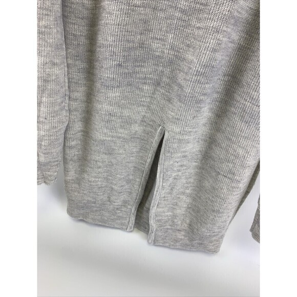 Modern Citizen Long Sleeve Sweater Dress Gray Bodycon Tie Waist Midi Ribbed Med - Picture 8 of 15